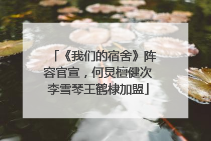 《我们的宿舍》阵容官宣，何炅檀健次李雪琴王鹤棣加盟