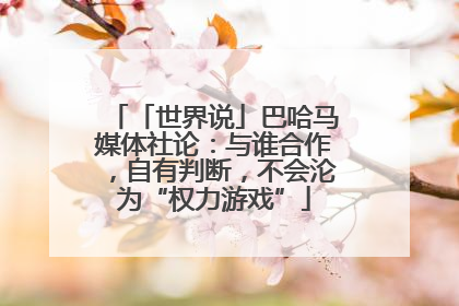 「世界说」巴哈马媒体社论：与谁合作，自有判断，不会沦为“权力游戏”