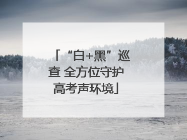 “白+黑”巡查 全方位守护高考声环境