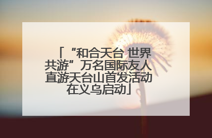 “和合天台 世界共游”万名国际友人直游天台山首发活动在义乌启动