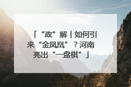 “政”解丨如何引来“金凤凰”？河南亮出“一盘棋”