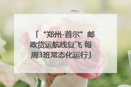 “郑州-首尔”邮政货运航线复飞 每周3班常态化运行