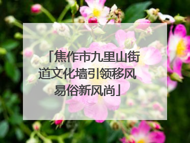 焦作市九里山街道文化墙引领移风易俗新风尚