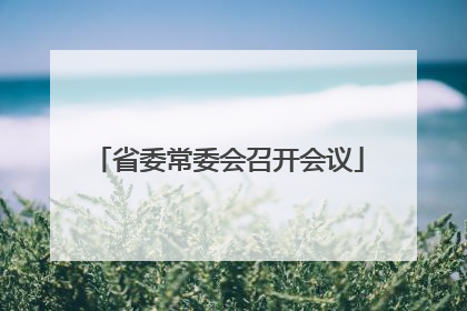 省委常委会召开会议