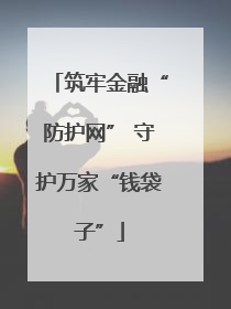 筑牢金融“防护网” 守护万家“钱袋子”