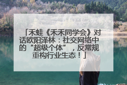 禾蛙《禾禾同学会》对话欧阳泽林：社交网络中的“超级个体”，反常规重构行业生态！
