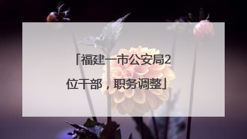 福建一市公安局2位干部，职务调整