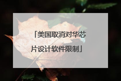 美国取消对华芯片设计软件限制
