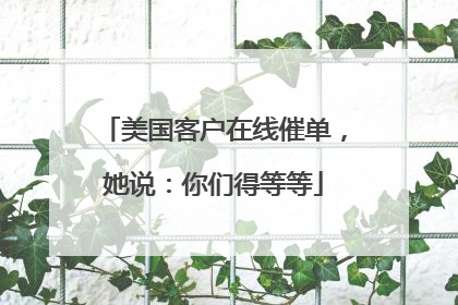 美国客户在线催单，她说：你们得等等