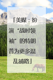 美媒：扮演“战时领袖”的特朗普为更多混乱铺路