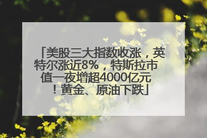 美股三大指数收涨，英特尔涨近8%，特斯拉市值一夜增超4000亿元！黄金、原油下跌