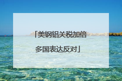 美钢铝关税加倍 多国表达反对