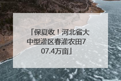 保夏收！河北省大中型灌区春灌农田707.4万亩
