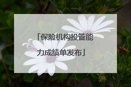 保险机构投管能力成绩单发布