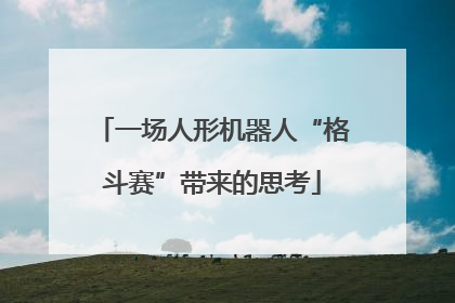 一场人形机器人“格斗赛”带来的思考