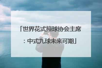 世界花式撞球协会主席：中式九球未来可期