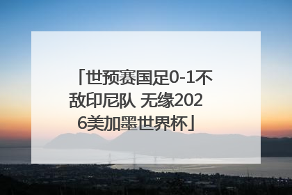 世预赛国足0-1不敌印尼队 无缘2026美加墨世界杯