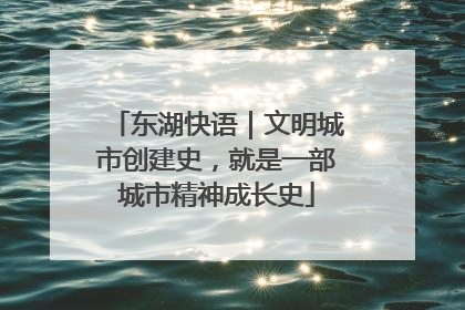 东湖快语｜文明城市创建史，就是一部城市精神成长史