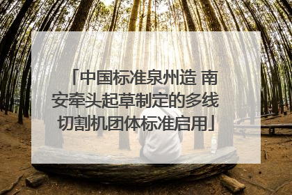 中国标准泉州造 南安牵头起草制定的多线切割机团体标准启用