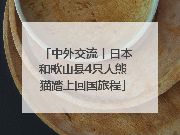 中外交流丨日本和歌山县4只大熊猫踏上回国旅程