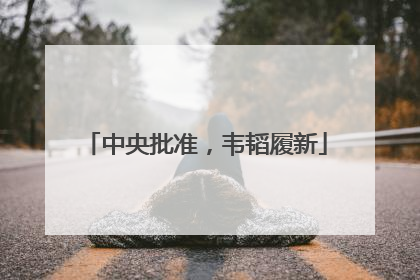 中央批准，韦韬履新