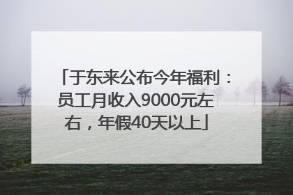 于东来公布今年福利：员工月收入9000元左右，年假40天以上