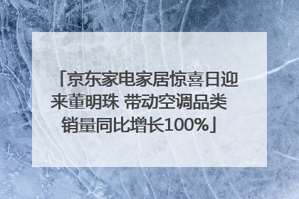 京东家电家居惊喜日迎来董明珠 带动空调品类销量同比增长100%