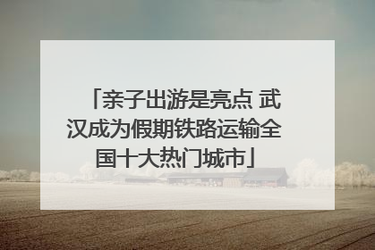 亲子出游是亮点 武汉成为假期铁路运输全国十大热门城市