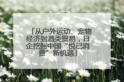 从户外运动、宠物经济到酒类贸易，日企挖掘中国“悦己消费”新机遇