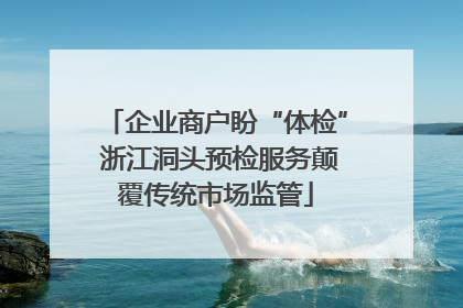 企业商户盼“体检” 浙江洞头预检服务颠覆传统市场监管