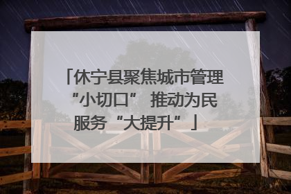 休宁县聚焦城市管理“小切口” 推动为民服务“大提升”