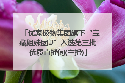 优家极物集团旗下“宝藏姐妹团U”入选第三批优质直播间(主播)