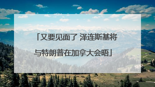 又要见面了 泽连斯基将与特朗普在加拿大会晤
