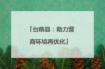 台前县：助力营商环境再优化