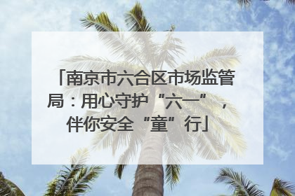 南京市六合区市场监管局：用心守护“六一”，伴你安全“童”行
