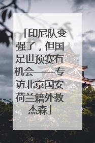 印尼队变强了，但国足世预赛有机会——专访北京国安荷兰籍外教杰森