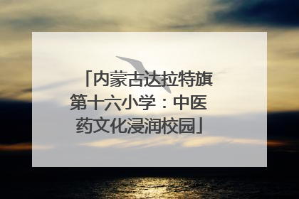 内蒙古达拉特旗第十六小学：中医药文化浸润校园