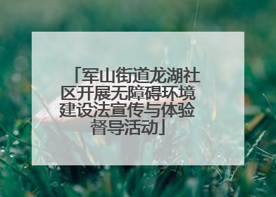 军山街道龙湖社区开展无障碍环境建设法宣传与体验督导活动
