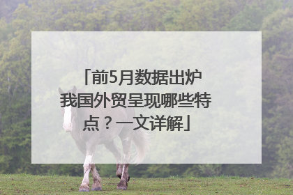 前5月数据出炉 我国外贸呈现哪些特点？一文详解