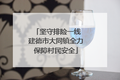 坚守排险一线 建德市大同镇全力保障村民安全