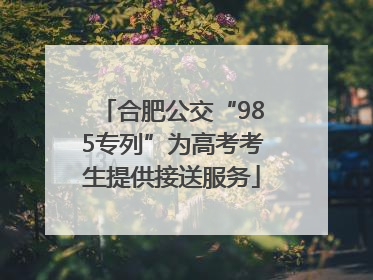 合肥公交“985专列”为高考考生提供接送服务