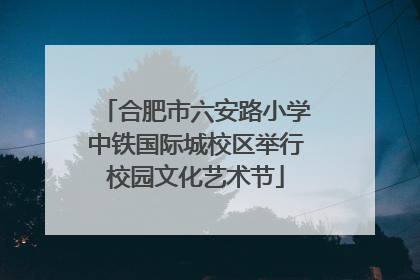 合肥市六安路小学中铁国际城校区举行校园文化艺术节
