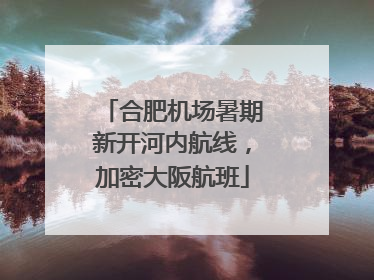 合肥机场暑期新开河内航线，加密大阪航班
