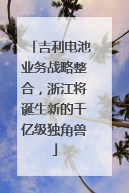 吉利电池业务战略整合，浙江将诞生新的千亿级独角兽