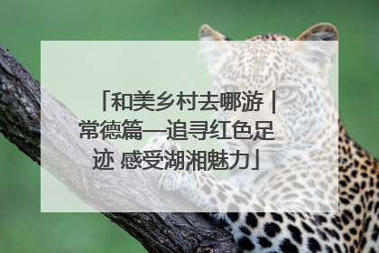 和美乡村去哪游｜常德篇—追寻红色足迹 感受湖湘魅力