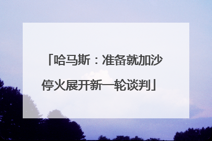 哈马斯：准备就加沙停火展开新一轮谈判