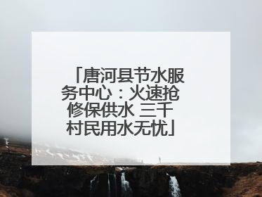 唐河县节水服务中心：火速抢修保供水 三千村民用水无忧