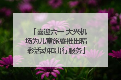 喜迎六一 大兴机场为儿童旅客推出精彩活动和出行服务