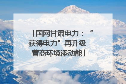 国网甘肃电力：“获得电力”再升级 营商环境添动能