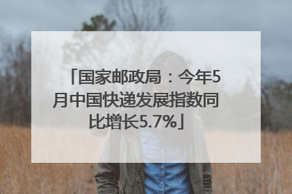 国家邮政局：今年5月中国快递发展指数同比增长5.7%